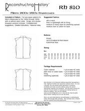 Load image into Gallery viewer, RH810 — 1800s-20s Waistcoats sewing pattern