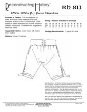 Load image into Gallery viewer, Back cover for our sewing pattern RH811, which helps you make 18th century fly-front breeches
