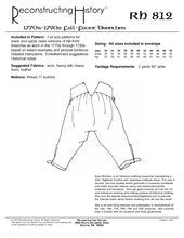 Load image into Gallery viewer, Back cover for our sewing pattern that makes men's breeches suitable for the 18th century, made from our sewing pattern. Whether you call it Georgian, Revolutionary War, American War of Independence, or whatever, we've got your butt covered.