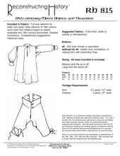 Load image into Gallery viewer, Back cover for RH815 - Men's Shirts & Drawers sewing pattern, which makes underwear for the American War of Independence, Georgian, and Regency periods