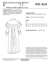 Load image into Gallery viewer, RH818 — Regency Men's Great Coat sewing pattern