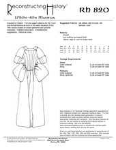 Load image into Gallery viewer, RH820 — 1720s-40s Mantua sewing pattern
