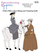 Load image into Gallery viewer, RH829 —1730s-1760s Lady's Riding or Traveling Outfit sewing pattern