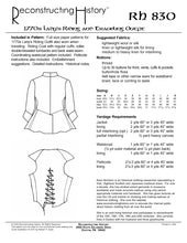 Load image into Gallery viewer, RH830 — 1770s-1780s Lady's Riding or Traveling Outfit sewing pattern