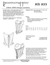 Load image into Gallery viewer, RH833 - 18th century (1740s to 1780s) stays or corset sewing pattern back cover
