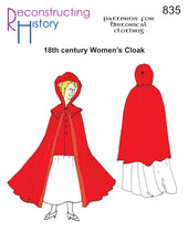 Load image into Gallery viewer, RH835 — 18th century Women's Cloak sewing pattern