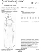Load image into Gallery viewer, RH841 — Regency Ladies' Pelisse circa 1815-20 sewing pattern