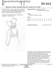 Load image into Gallery viewer, RH843 — Regency Ladies' (longer) Spencer Jacket (circa 1820) sewing pattern