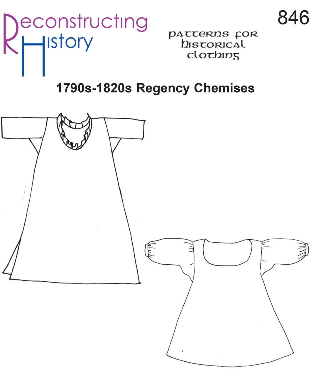 RH846 — Late 18th century Regency Women's Chemise sewing pattern
