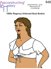Load image into Gallery viewer, RH848 — 1800s Regency Unboned Bust Bodice sewing pattern