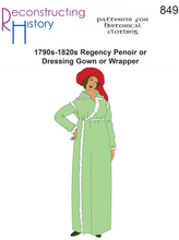 Load image into Gallery viewer, RH849 — 1800s Regency Peignoir or Wrapper sewing pattern