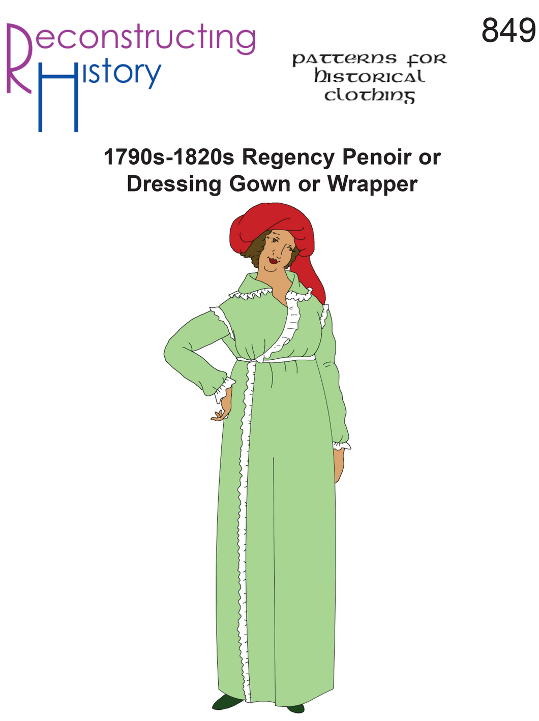 RH849 — 1800s Regency Peignoir or Wrapper sewing pattern