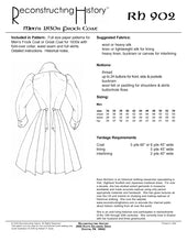 Load image into Gallery viewer, RH902 — 1830s Frock Coat sewing pattern