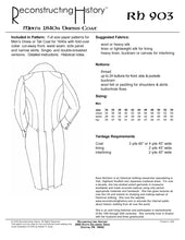 Load image into Gallery viewer, RH903 — 1840s Dress Coat sewing pattern