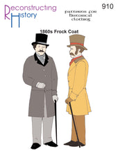 Load image into Gallery viewer, RH910 — 1860s-1870s Single-Breasted Frock Coat sewing pattern
