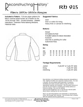Load image into Gallery viewer, RH915 — 1870s-1900s Double-Breasted "Reefer" or Navy Pea Coat sewing pattern