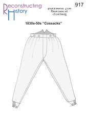 Load image into Gallery viewer, RH917 — 1830s-50s Cossack Trousers sewing pattern