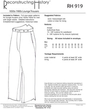 Load image into Gallery viewer, RH919P - 1830s-1900 Trousers for the Prosperously-Bellied Gent sewing pattern
