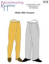 Load image into Gallery viewer, RH919 — 1830s-1900 Trousers sewing pattern
