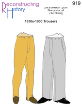 Load image into Gallery viewer, RH919 — 1830s-1900 Trousers sewing pattern