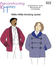 Load image into Gallery viewer, RH922 — 1880s-1940s Smoking Jacket sewing pattern