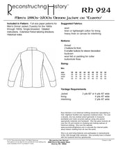 Load image into Gallery viewer, RH924 — 1880s-1900s Dinner Jacket or "Tuxedo" sewing pattern