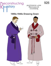 Load image into Gallery viewer, RH926 — 1880s-1940s Dressing Gown or Lounging Robe sewing pattern
