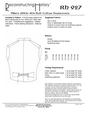 Load image into Gallery viewer, RH927 — 1830s-40s Roll-Collar Waistcoats sewing pattern