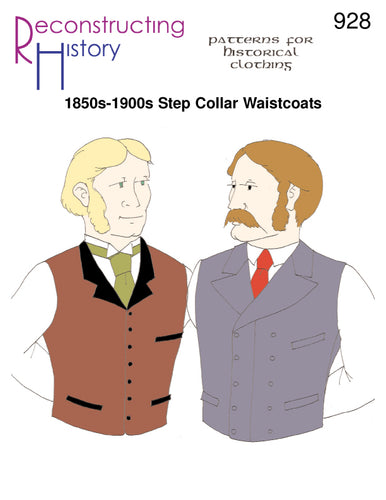 Front cover for RH928, our sewing pattern that helps you make a Victorian or Steampunk man's waistcoat or vest