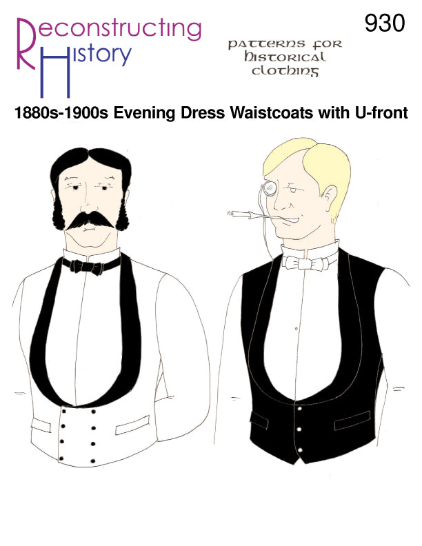 RH930 1880s-1900s U-front Evening Dress Waistcoats sewing pattern RH930 1880s-1900s U-front Evening Dress Waistcoats sewing pattern