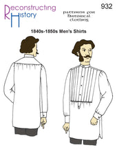 Load image into Gallery viewer, RH932 — 1840s-1850s Men's Shirts sewing pattern