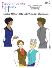 Load image into Gallery viewer, RH942 — Ladies' Vest or Waistcoat for the 1870s-1880s sewing pattern