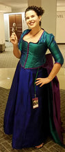 Load image into Gallery viewer, Kass models a Victorian dress made with our sewing pattern RH943, ladies' basic bodice
