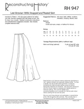 Load image into Gallery viewer, RH947 — Late Victorian 1890s Strapped and Pleated Skirt sewing pattern