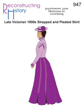 Load image into Gallery viewer, RH947 — Late Victorian 1890s Strapped and Pleated Skirt sewing pattern