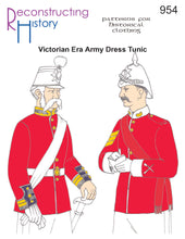 Load image into Gallery viewer, Front cover of our sewing pattern RH954, which helps you make a Victorian era British Army dress tunic or jacket