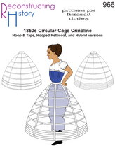 Load image into Gallery viewer, RH966 — Victorian 1850s Cage Crinoline sewing pattern