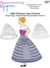 Load image into Gallery viewer, RH967 — Victorian 1860s Elliptical Cage Crinoline sewing pattern