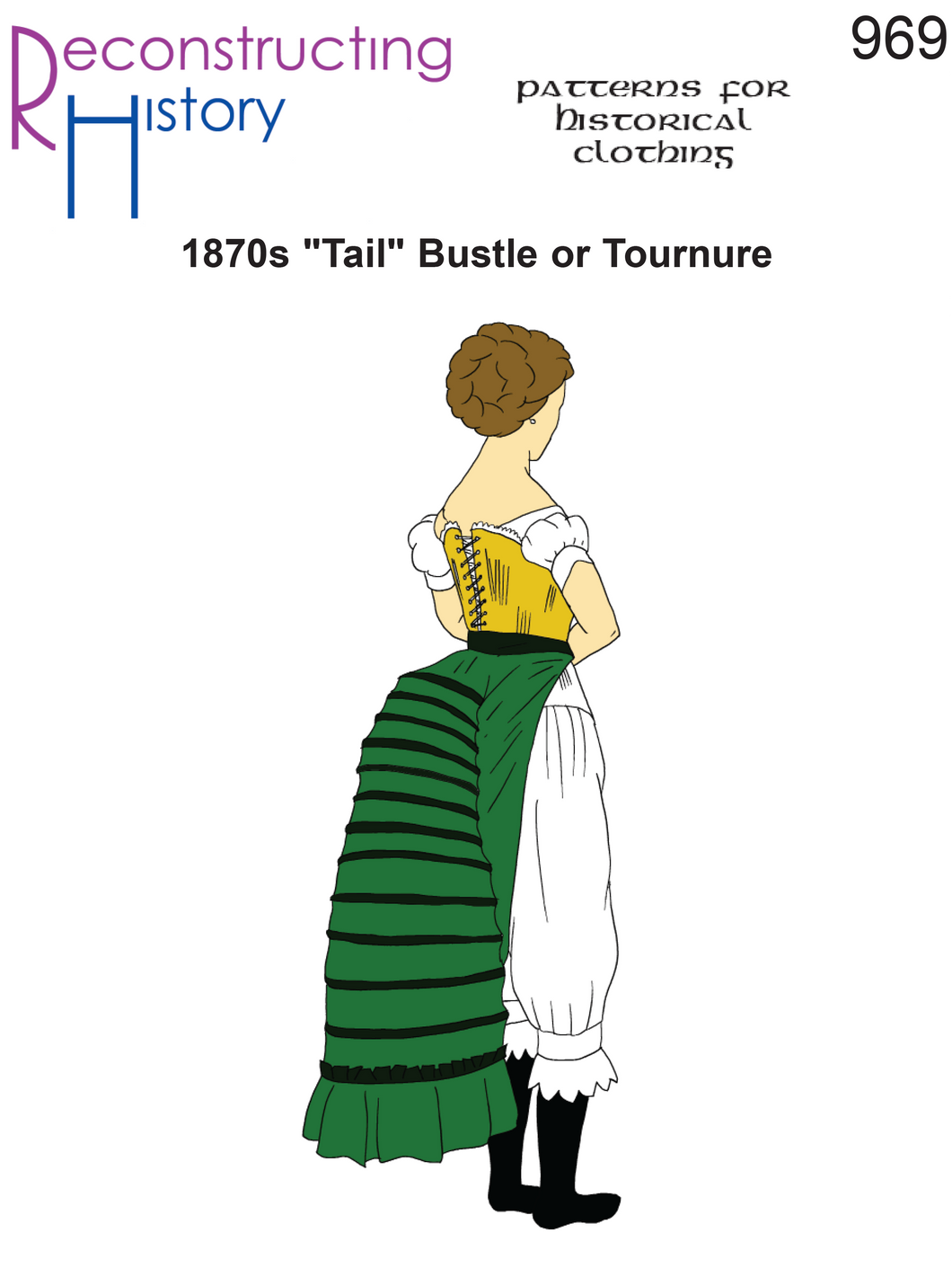 RH969 — Victorian 1870s Tournure or Tail Bustle sewing pattern