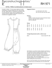 Load image into Gallery viewer, RH971 — Victorian Women's Combinations Underwear sewing pattern
