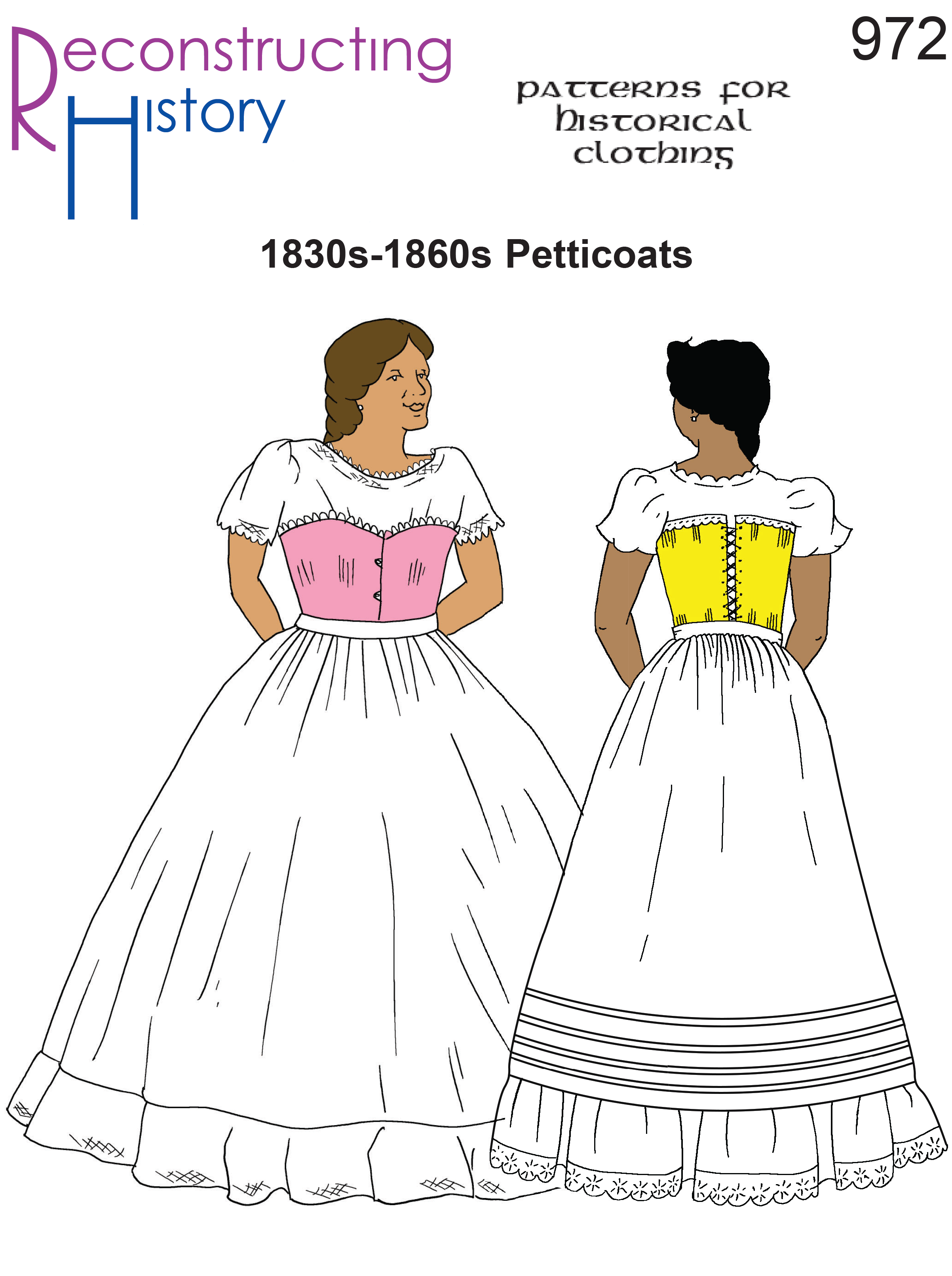 RH972 — Early Victorian (1830s-1860s) Petticoats sewing pattern –  Reconstructing History