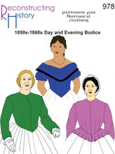 Load image into Gallery viewer, RH978 — Ladies' Victorian Day or Evening Bodice for the 1850s&1860s sewing pattern