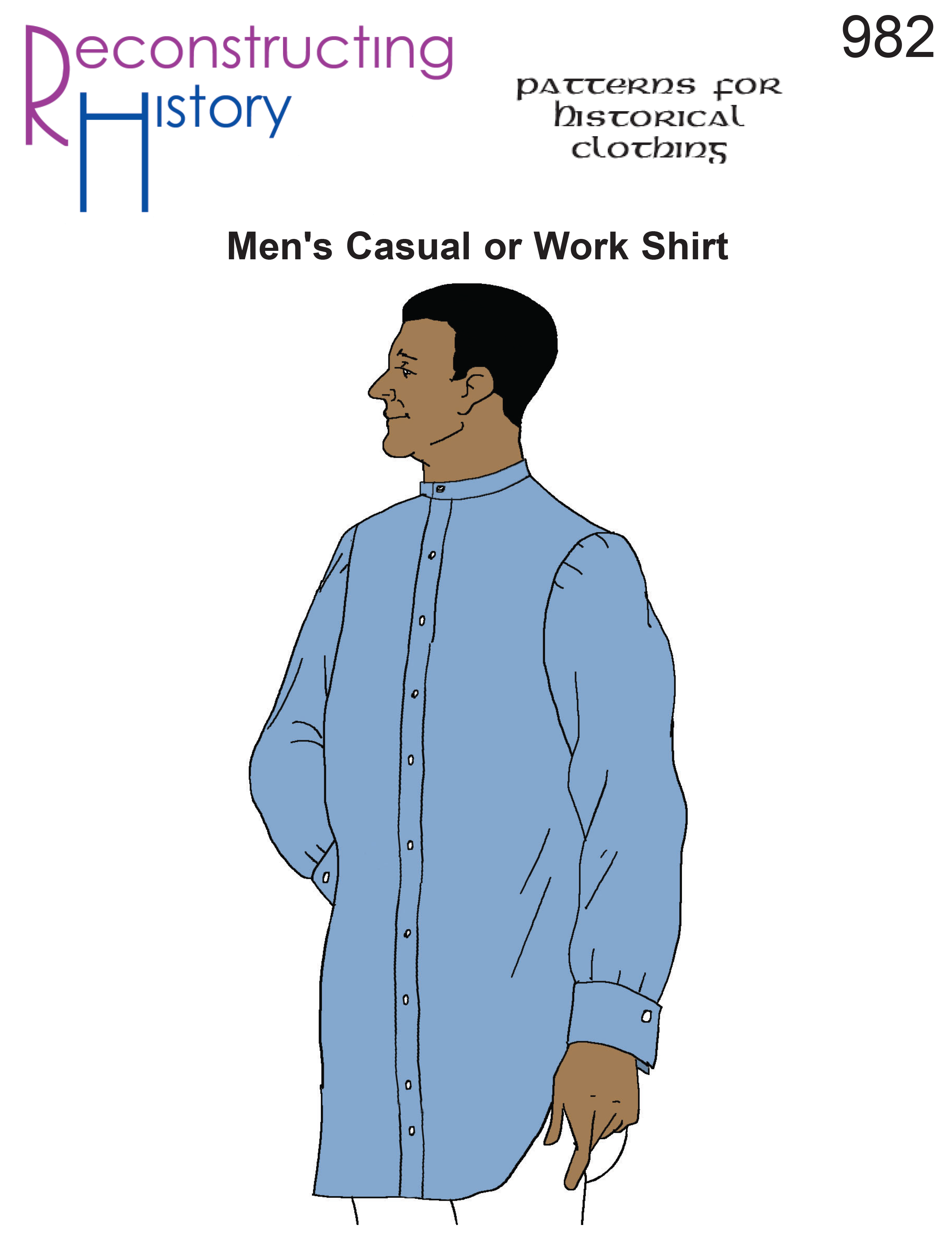 RH982 — Men's Casual and Work Shirts sewing pattern – Reconstructing History RH982 — Men's Casual and Work Shirts sewing pattern – Reconstructing History