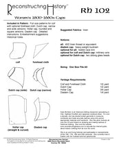 Load image into Gallery viewer, Back cover for our sewing pattern RH102, 17th century ladies' caps ca 1600-1660