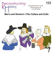 Load image into Gallery viewer, Front cover of our sewing pattern RH103, 17th century Collars &amp; Cuffs
