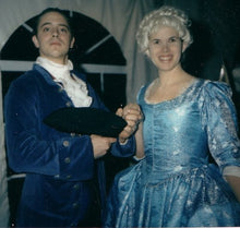 Load image into Gallery viewer, Kass models her 18th century robe anglais based on our sewing pattern RH822