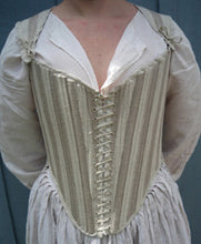 Load image into Gallery viewer, Kass models her Elizabethan stays or corset made with RH203