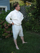Load image into Gallery viewer, Bob models the shirt and drawers he made using RH815 - 18th Century Mens Shirts & Drawers sewing pattern