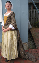 Load image into Gallery viewer, Kass models the gown she made from our sewing pattern RH708, 1700 Mantua
