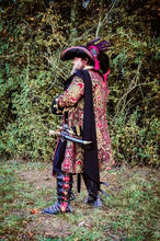 Load image into Gallery viewer, Bubba models the 18th century coat he made using our sewing pattern RH801, 1740s Frock Coat
